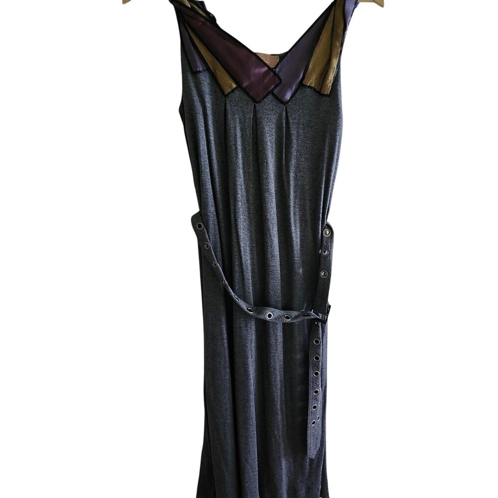 Max Azria Sleeveless Dress with Braided Silk Embellishment & Belt Size Small